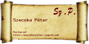 Szecska Péter névjegykártya